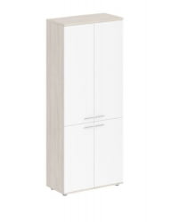 Шкаф высокий четырехдверный Сигма СГ.811.ОЛ.ВХ.ВХ Дуб светлый Белый / Sigma SG.811.OL.WH.WH