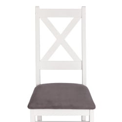 Стул CРОССМАН (комплект) НЕВ, Многослойный березовый шпон, 41х40х100 см, вхите/велюр темно-серый / CROSSMAN NEW, white/велюр