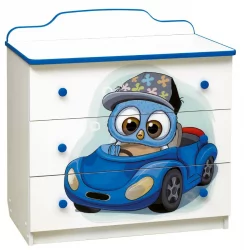 Детский комод №2 с фотопечатью Совята Белый