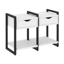 Тумба на регулируемых опорах наборная. Вариант №1 ЛОФТ ВР.Л-ТН-1.О Металл черный Белый Бриллиант / LOFT VR.L-TN-1.O