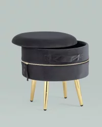 Банкетка Тильда с ящиком велюр Антрацит