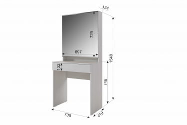 Туалетный стол Аурика СТА-02 белый рамух / STA-02