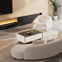 Журнальный стол ЕУРЕКА ТБ135, Вхите+Блаcк / EUREKA TB135, White+Black