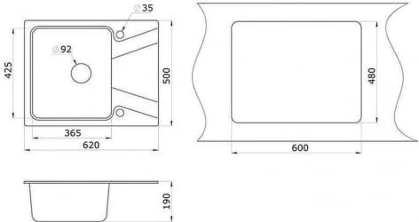 Мойка ГРАНУЛА 6201 Шварц / GRANULA