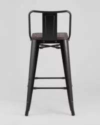 Стул полубарный Толикс Воод со спинкой Черный / Tolix Wood