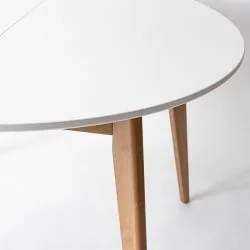 Стол обеденный Орион Плус 100кс100 Морилка Орех Эмаль белая / Plus 100x100