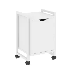 Тумба на колесных опорах с распашным фасадом ЛОФТ ВР.Л-Т2.К Металл белый Белый Бриллиант / LOFT VR.L-T2.K