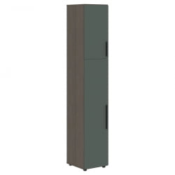 Шкаф-колонка с глухими малыми и средними дверьми (левый) ВЕЛИОН ВХCС 40.3 Л Нефрит Дуб Сильвер / VELION VHCS L