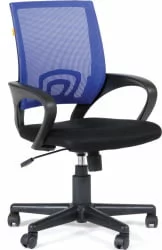 Кресло оператора CХАИРМАН 696 Черный пластик (блаcк) синий / CHAIRMAN (black)