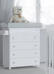 Детский комод Микуна Валентина пеленальный Б-970 вхите матрасик старс грей / Micuna Valentina B-970 white stars grey