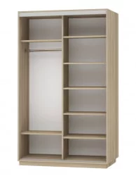 Шкаф-купе двухдверный Экспресс Дуо 1600х2400х Белая орхидея/Ясень шимо светлый / 1600х2400h