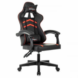 Геймерское кресло БРАБИКС Шоотер ГМ-123, 2 подушки, экокожа, черное/красное / BRABIX Shooter GM-123,