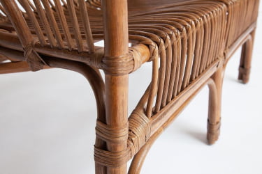 Комплект ( диван + 2 кресла + стол со стеклом ) /с подушками/ ротанг, кр:61х67х78,5см, дв:108х66х78,5см, ст:Д60х56,5см, коко бровн (коричневый кокос) / ст:D60х56,5см, coco brown