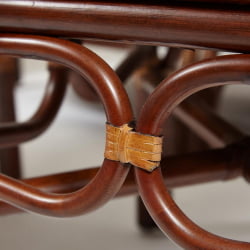 Комплект обеденный АНДРЕА ГРАНД (стол со стеклом+6 кресел+ подушки) Пекан Вашед (античн. орех), Ткань рубчик, цвет кремовый / ANDREA GRAND Pecan Washed