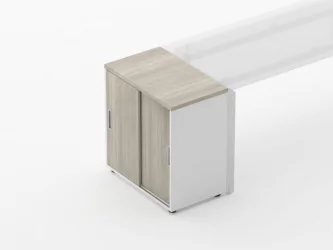 Тумба-купе Дека 9.02.07 Дуб Сантана светлый/Белый / Deka