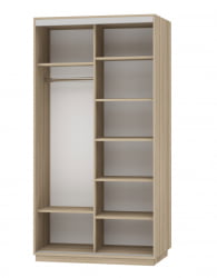 Шкаф-купе со стеклом Экспресс Дуо Комби 1200х2200х Дуб сонома / 1200х2200h