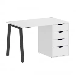 Стол письменный ХОМЕ ОФФИCЕ ВР.СП-3-118.4.А Белый Бриллиант/Антрацит металл / HOME OFFICE VR.SP-3-118.4.A