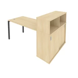 Рабочая станция с опорным шкафом-купе Метал Сйстем Б.РС-СШК-3.3 Акация/Антрацит / Metal System