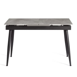 Стол обеденный Балморал / Балморал столешница керамика (глянцевая) / опоры металл, серый/черный, (120+40)х80х75 см / Balmoral