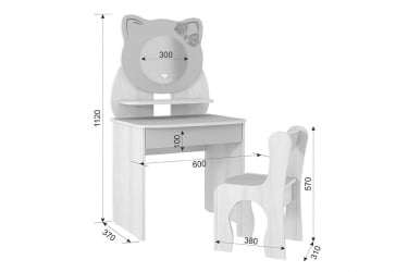 Набор детский Котенок МК-0016 белый рамух/розовый / MK-0016