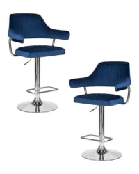 Стул барный ДОБРИН CХАРЛЙ (синий велюр (МДЖ9-117)) 2 шт / DOBRIN CHARLY (MJ9-117))