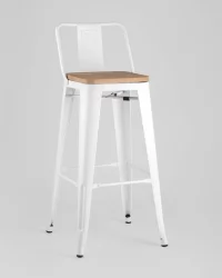 Стул барный Толикс Воод 75.5  со спинкой Белый / Tolix Wood
