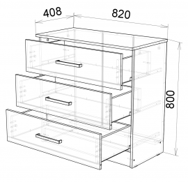Комод в прихожую Ясень шимо темный/Ясень шимо светлый