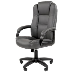 Кресло офисное CХАИРМАН 600 ЛТ (ЛТ) экокожа Серый / CHAIRMAN (LT)