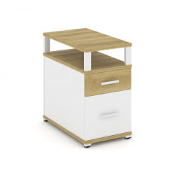 Тумба опорная/приставная с ящиком, распашным фасадом и надставкой CОНCЕПТ CН.ТГП-002 Б/В Дуб Винченцо Белый бриллиант Белый / CONCEPT CN.TGP-002 B/W