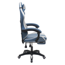 Геймерское кресло 907 КИНГКУЕЕН, замша, цвет синий с массажем, арт 907-ЛБ / KINGQUEEN, 907-LB