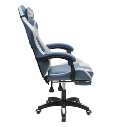 Геймерское кресло 907 КИНГКУЕЕН, замша, цвет синий с массажем, арт 907-ЛБ / KINGQUEEN, 907-LB
