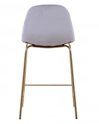 Стул полубарный Валенсия велюр Серый золотые ножки