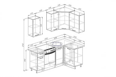 Кухонный гарнитур Графика 2000х1200