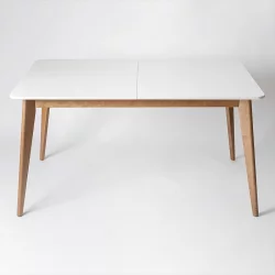 Стол обеденный Пегас Плус 160кс95 Эмаль белая Морилка Орех / Plus 160x95