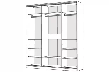 Белый шкаф-купе с зеркалом Виктория 1800х584х2300, Белый 18ДЗЗЗДЗЗЗ-ППШШ-Б 310-694