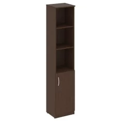 Шкаф высокий узкий правый (1 низкая дверь ЛДСП) НОВА С В.СУ-1.1 Р Венге Цаво / NOVA S R