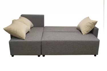 Угловой диван Шеррй (3 категория) с механизмом подъема оттоманки Визит 118-Нео Латте / Sherry