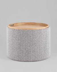 Пуф с ящиком Хюгге Л букле серый / L