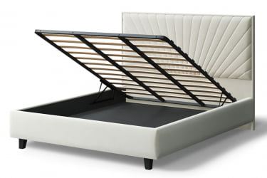 Кровать 160 на 200 Леона, 2000кс1600мм, серо-белый / 2000x1600мм,