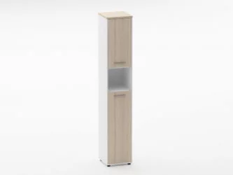 Шкаф 5 узкий закрытый, с нишей Дека 10.23.14Л Туя/Белый / Deka