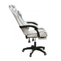 Кресло 907 КИНГКУЕЕН, замша, цвет светло-серый с массажем, арт 907-Рисе-Вхите / KINGQUEEN, 907-Rice-White