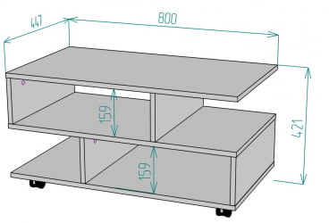 Стол журнальный ТC21 421х800х447 (ЯАТ) / TC21