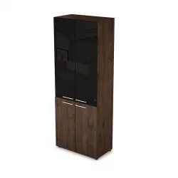 Шкаф стеллаж высокий со стеклом ТАИМ-МАКС 4Ш.005.4 Брауни / TAIM-MAX