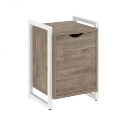 Тумба на регулируемых опорах с распашным фасадом ЛОФТ ВР.Л-Т2.О Металл белый Тиквуд темный / LOFT VR.L-T2.O