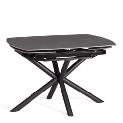 Стол обеденный Винстон/Винстон столешница керамика (матовая) /опоры металл, темно-серый/черный, (120+30+30)кс80кс75 см / Winston/Винстон (120+30+30)x80x75