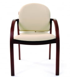 Кресло для посетителя CХАИРМАН 659 Терра (Терра) 101 беж матовый/темный орех / CHAIRMAN (Terra)