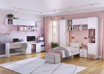 Детская кровать Лило с мягкими спинками, ясень анкор светлый/ велюр ЕФФЕCТ 11 / EFFECT