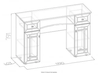 Стол туалетный Шерлоcк 52 Орех шоколадный (спальня) / Sherlock
