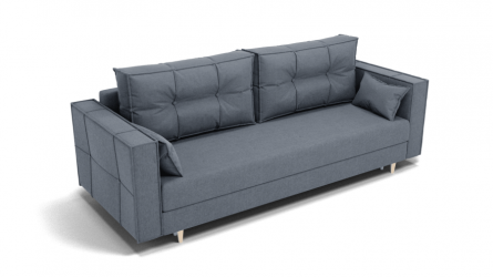 Диван Консул-1 ППУ (ЗР) Цвет фасада: Серый; Тип: Прямой; Материал фасада: Металл/Велюр