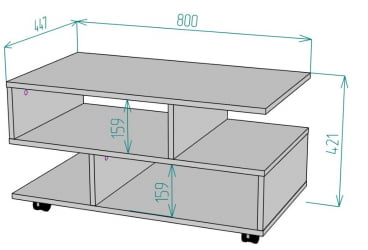 Стол журнальный ТC21 421х800х447 (БП) / TC21